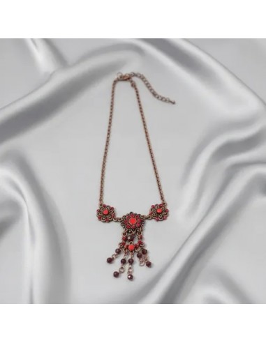 Collar Gargantilla Vintage Bordo Con...