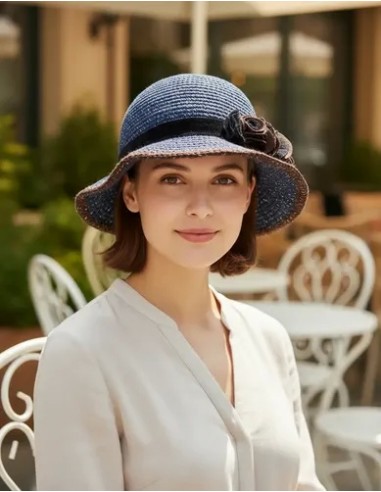 Sombrero Tejido Para Mujer Con Flores...