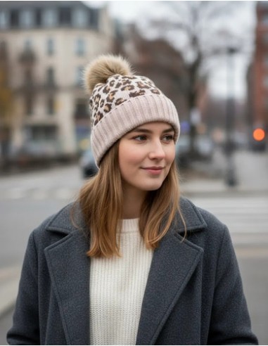Gorro Con Pompon Animal Print Para El...
