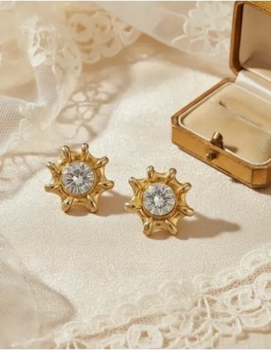 Par De Aros Clip Vintage Sol Piedra...