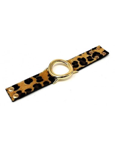 Pulsera Atigrada Circulo Dorado...