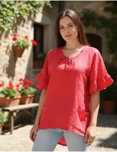 Blusa Camisola Puro Lino...