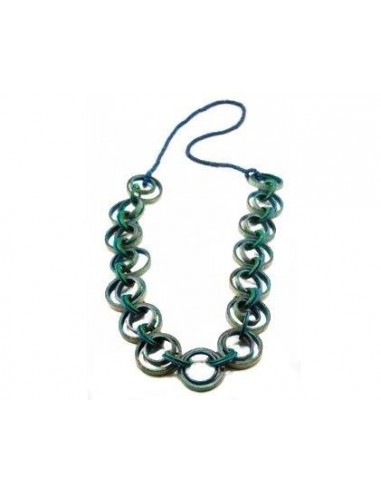 COLLAR CIRCULOS AQUA ENTRELAZA