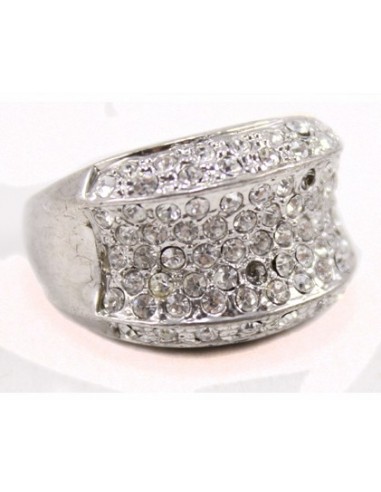 ANILLO PLATEADO CON STRASS