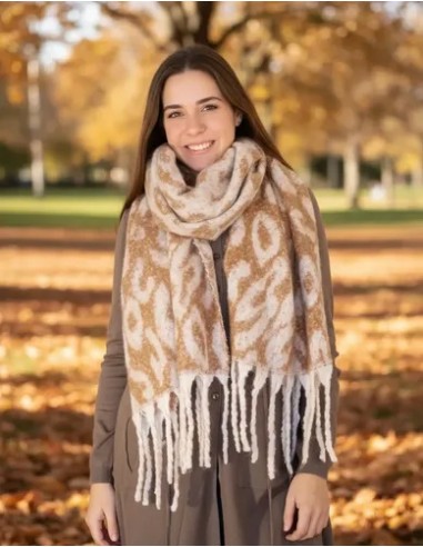 Bufandon Pashmina Camel Atigrada Con...