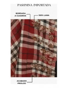 Pashmina Bordada A Cuadros... 2