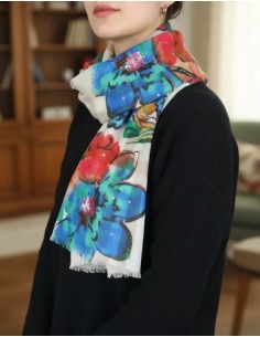 Pashmina Chal Flores...