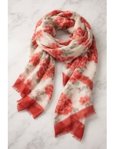 Pashmina Chal Floreada Pura...