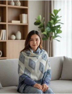 Pashmina Rombos Pura Lana...