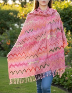 Pashmina Pura Lana Bordada...
