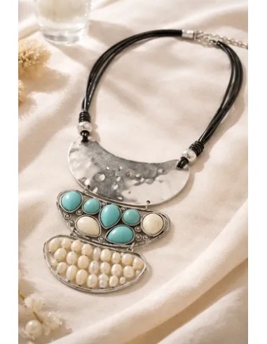 Collar Cordones Con Simil Perlas...