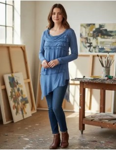 Blusa Con Volados Seda... 2