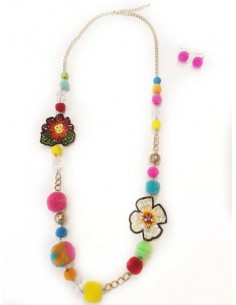 Collar Pompones Multicolor...