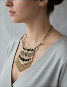 Collar Corto Chapon Piedras...