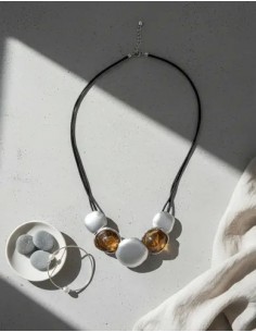 Collar Corto Cordon Cuentas...