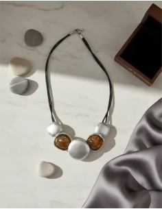 Collar Corto Cordon Cuentas... 2