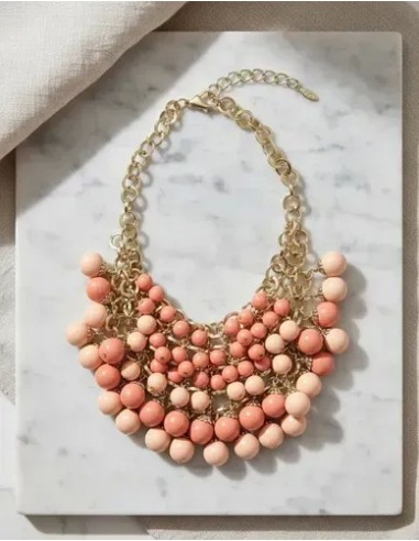 Collar Corto Cadena Simil Perlas...