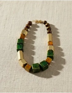 Collar Corto Cubos Verdes...