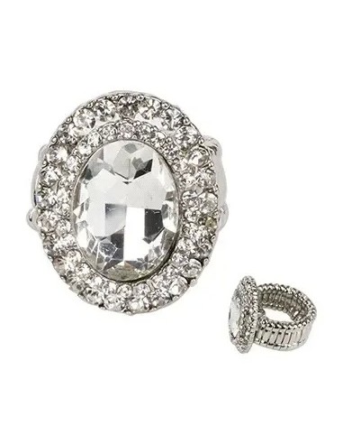 Anillo Dorado Extensible Con Strass...