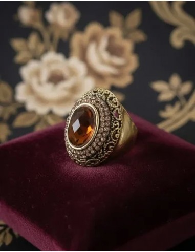 Anillo Piedra  Marrón Marrón