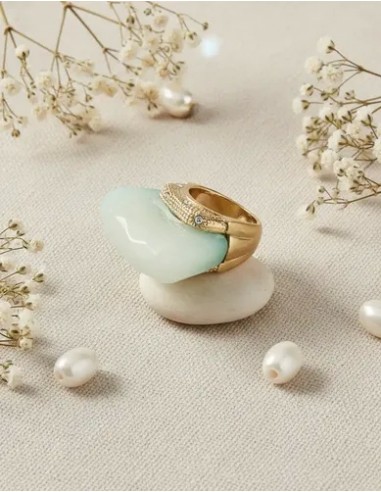 Anillo Piedra  Hueso Blanco