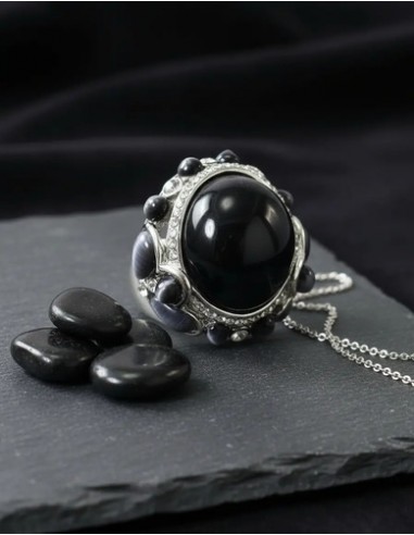 Anillo Piedras Negro Negro