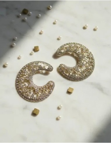 Par De Aros Argollas Con Strass...
