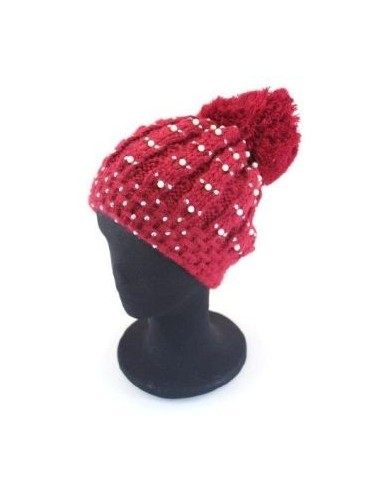 GORRO TEJIDO CON POMPON STRASS Y...