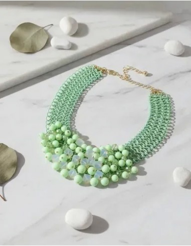 Collar Corto Perlas Color Cubos...