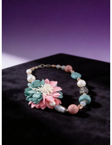 Collar Corto Flor Rosa Acqua Con...