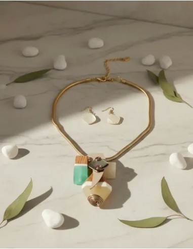 Juego De Collar Y Aros Rombo Cadena...