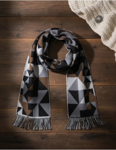 Bufanda Rombos Negros-gris Francesas...