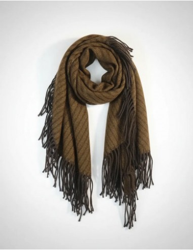 Bufanda Marron Lurex Doble Flecos...