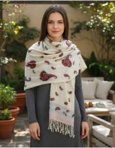 Pashmina Lana Cruda Dibujos...