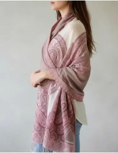 Pashmina Pura Lana Rosa...