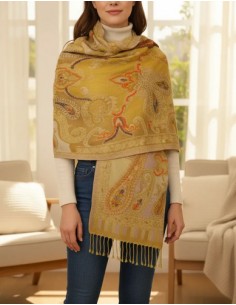 Pashmina Bordada Pura Lana...