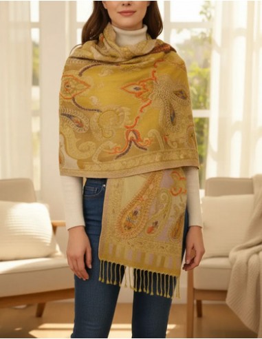 Pashmina Bordada Pura Lana Diseño...