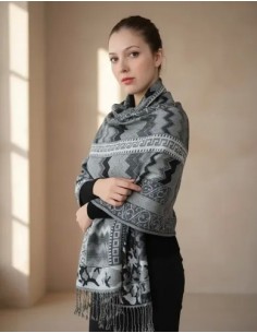Pashmina Gris Zig Zag...