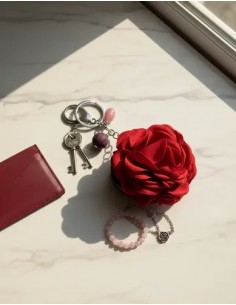 Llavero Mosqueton Rosa Roja...
