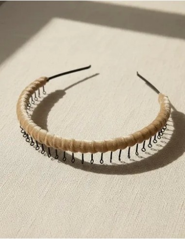 Vincha Tiara Peine Metal Beige Con...