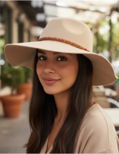 Sombrero Capelina Beige Cinta...