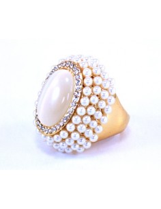 ANILLO PERLITAS PIEDRA OVAL...