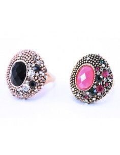 ANILLO PIEDRA OVAL CON STRASES