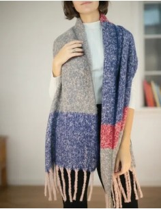 Bufandon Pashmina Gris Azul...