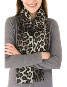 Pashmina Chal Atigrada Gris...