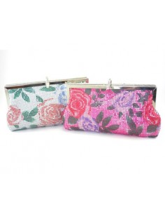CARTERA DE MALLA FLOREADA