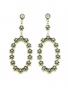 PAR DE AROS OVALO PERLITAS...