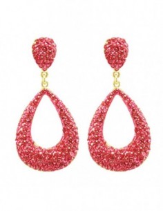 PAR DE AROS OVALOS CON STRASS