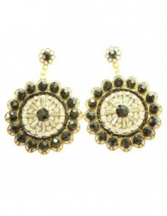 PAR DE AROS FLOR CON STRAS...