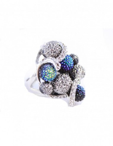 ANILLO BOLITAS CON STRASES